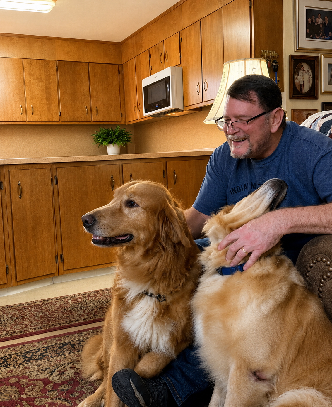 Thor, our sire, with his son Monty